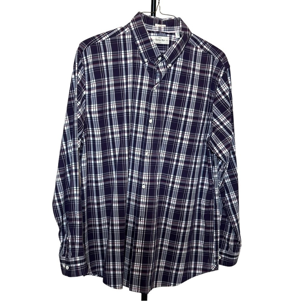 White and Purple Casual Button Down Shirt with Relaxed Fit